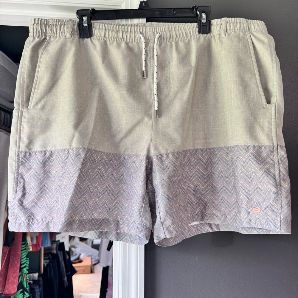 Southern Marsh Beige and Gray Swim Trunks